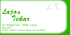 lajos tekar business card
